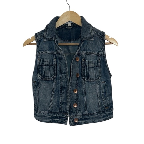 Express Jackets & Blazers - Express Blue Denim Vest, Jean, Small